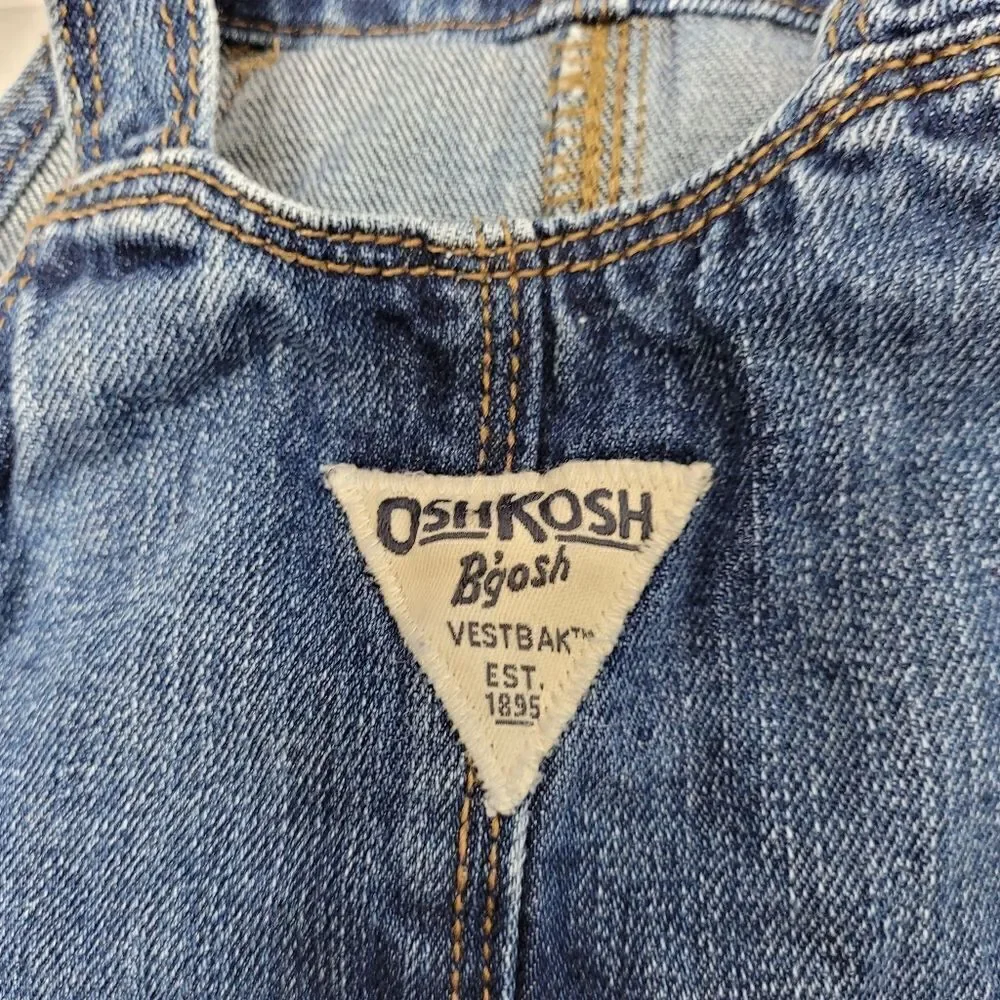 OSHKOSH B'GOSH red plaid denim‎ jumper dress vestbak 2T